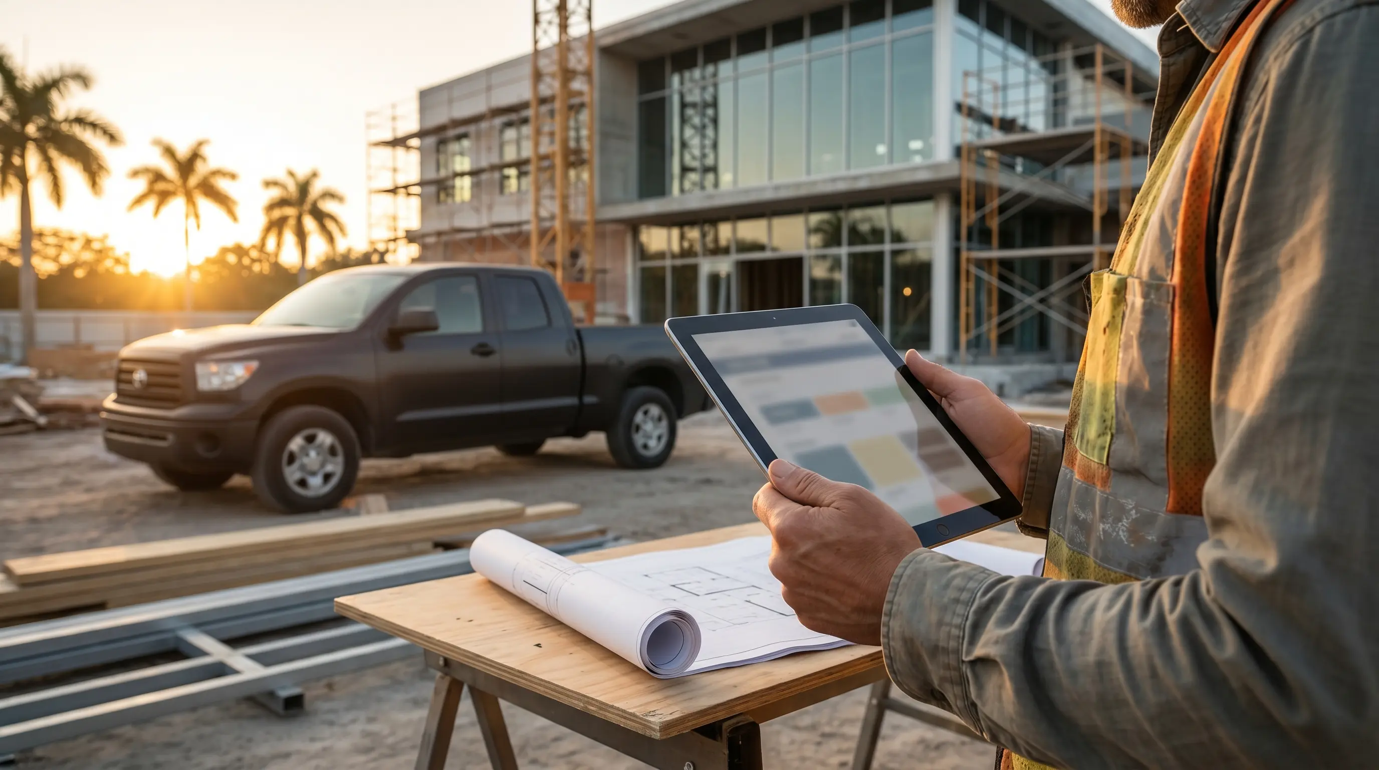 Florida contractor reviewing insurance requirements at a commercial jobsite