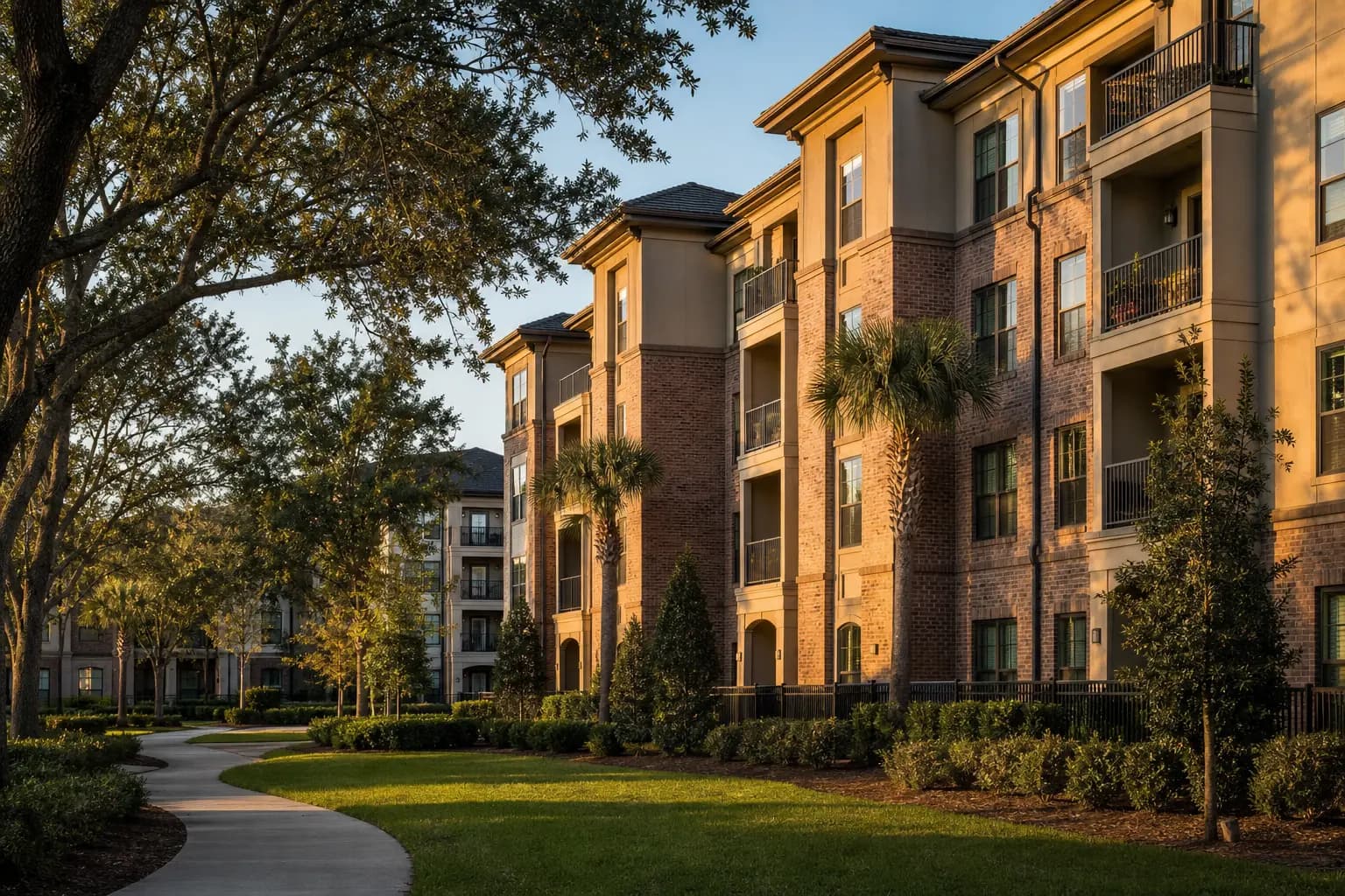 Jacksonville multifamily apartment community in warm Florida light