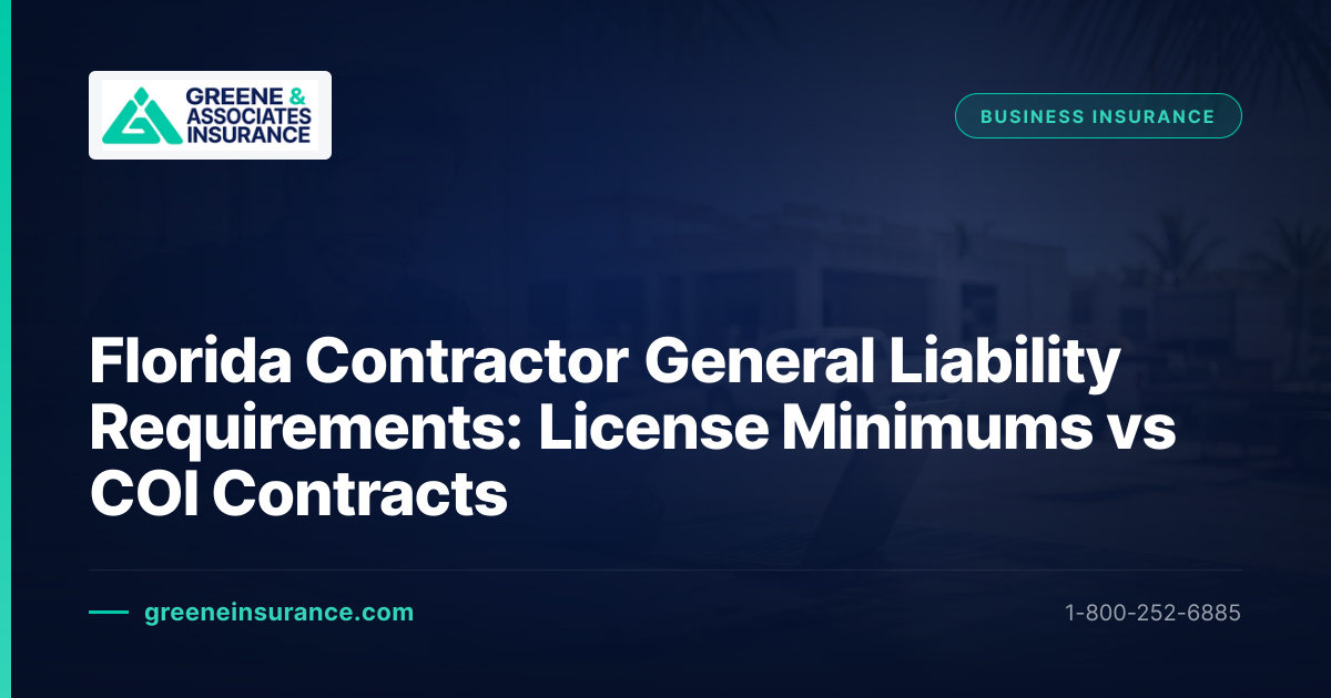 Florida Contractor General Liability Requirements: License Minimums vs ...