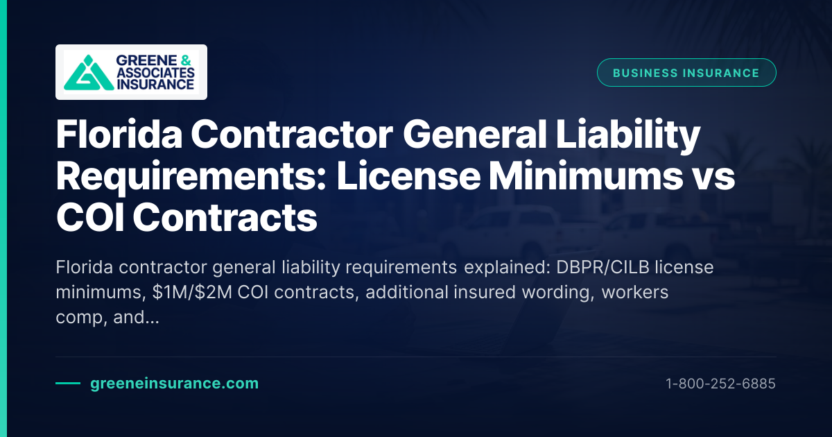 Liability Minimums Florida Contractor General Liability Requirements: License Minimums vs ...